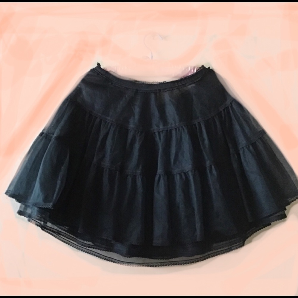 DKNY Tulle Organza Lace Black Short Skirt. SZ 2-4 - Picture 6 of 8
